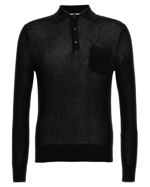 Ballantyne -Cotton Knit Shirt Polo Nero-