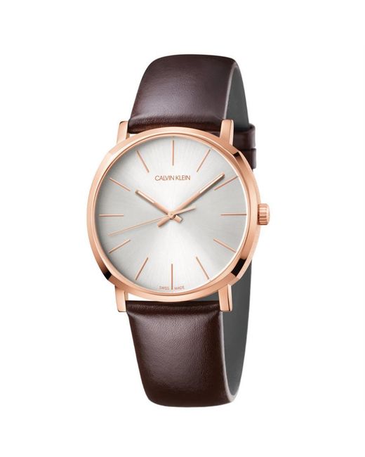 Calvin Klein Posh Quartz Dial Brown Leather Watch