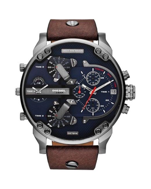 Diesel Mr Daddy Dual Time Chronograph Navy Dial Watch