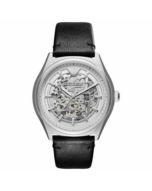 Emporio Armani Automatic Leather Skeleton Watch