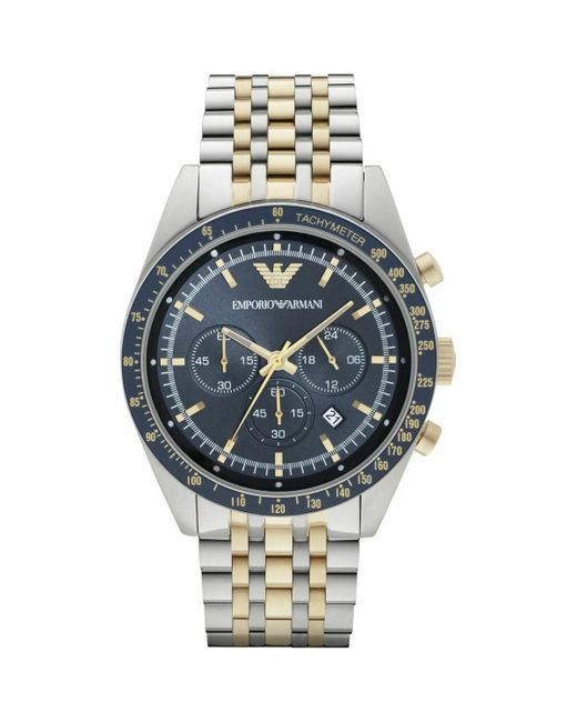 Emporio Armani AR6088 Chronograph Two Tone Stainless Steel Watch