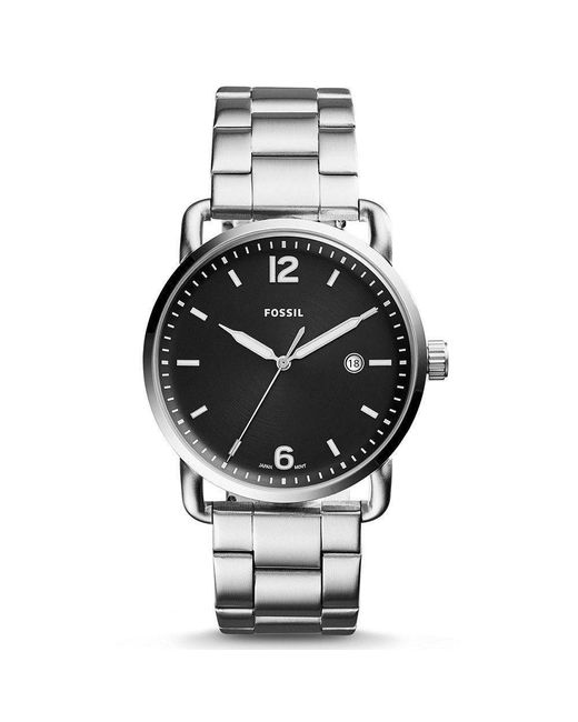 Fossil The Commuter Three-Hand Date Stainless Steel Watch