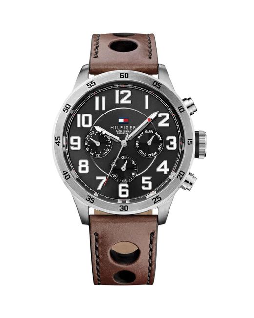 Tommy Hilfiger Trent Multifunction Leather Watch