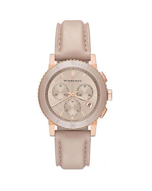 Burberry Chronograph Rose Dial gold-tone Watch
