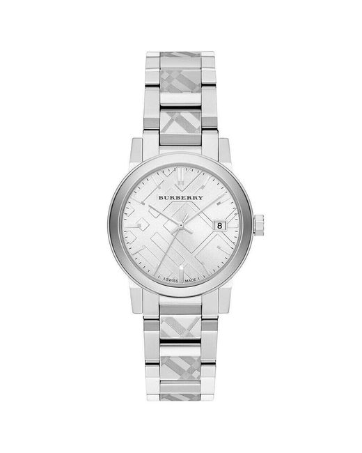 Burberry BU9144 Check Stamped Dial Watch