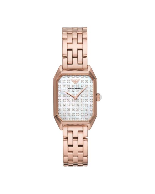 Emporio Armani Two Hand Rose Gold Tone Watch