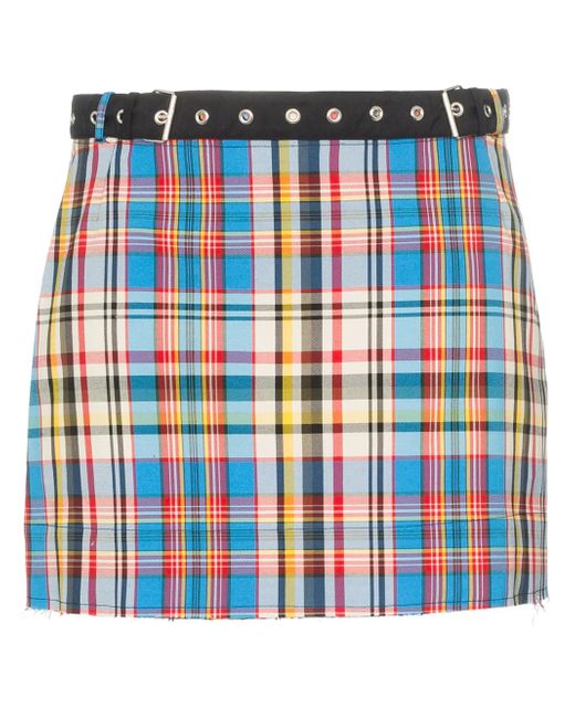 Marques'Almeida Belted Check Mini Skirt The Webster