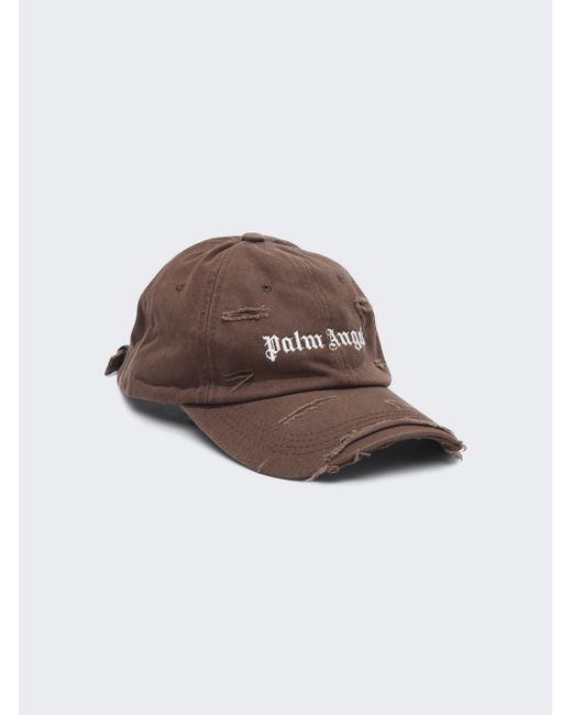 Palm Angels Distressed Logo Embroidered Baseball Cap