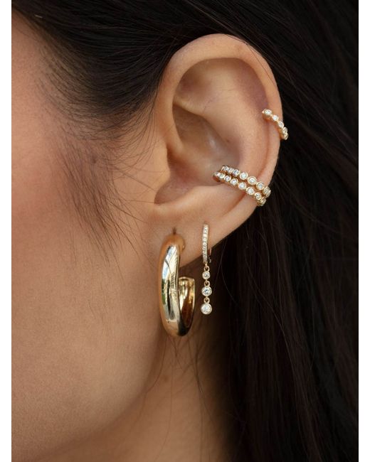 EF Collection Jumbo Gold Bubble Hoop Earring