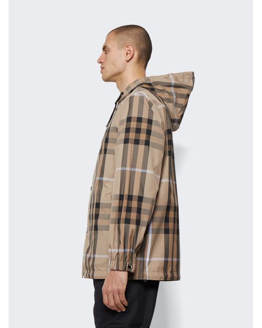 Burberry Elmhurst Hooded Jacket Biscuit Check