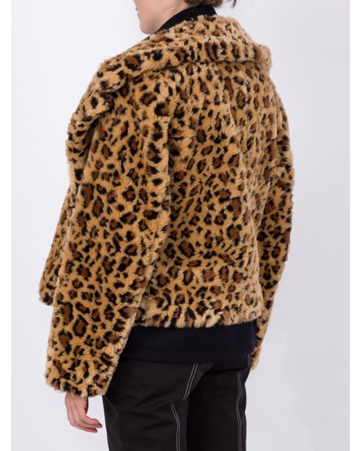 Sacai Faux Fur Leopard Print Jacket