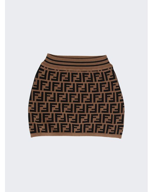 Fendi Kids Monogram Knitted Skirt
