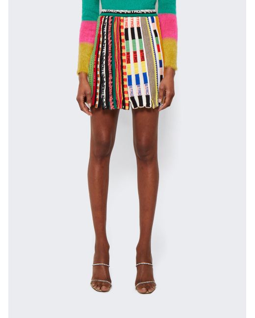 Etro Pleated Multi-print Skirt