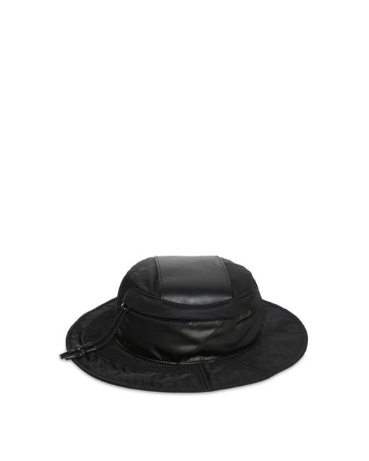 Lanvin X Gallery Dept. Bucket Hat In Nylon And Calfskin Leather