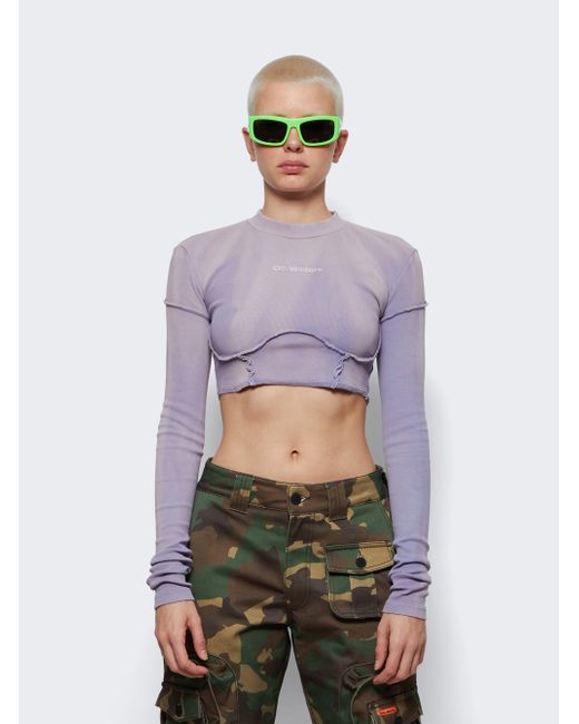 Off-White Organic Laundry Crop Long-sleeve Top
