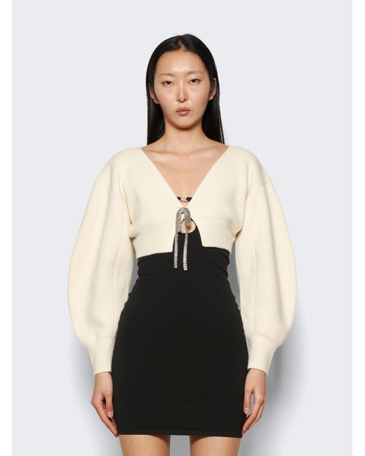 Alexander Wang V-neck Cropped Cardigan With Crystal Tie