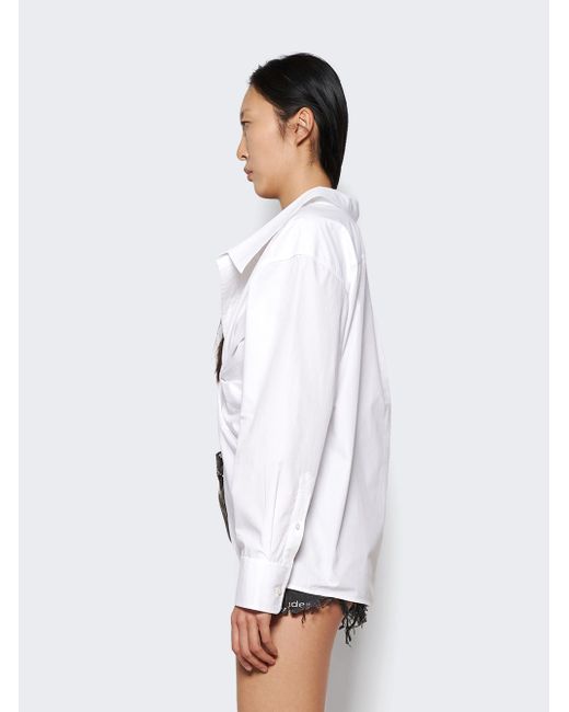 T by Alexander Wang Butterfly Pull Up Button Down Shirt