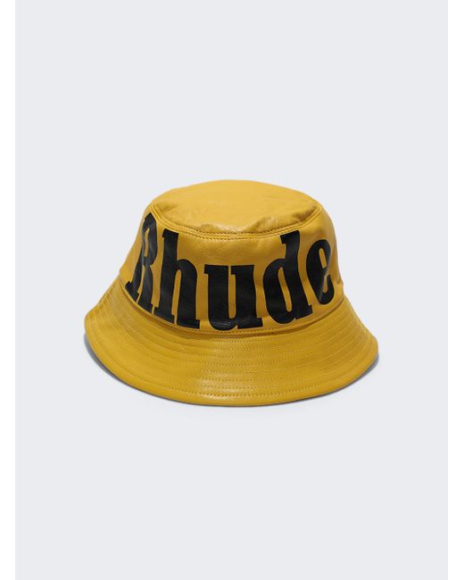 Rhude Logo Leather Bucket Hat