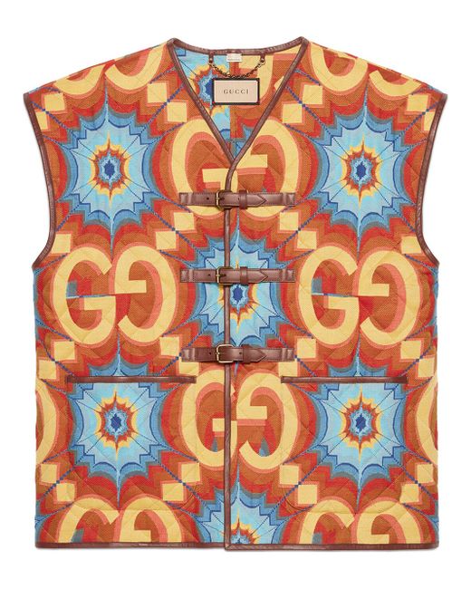 Gucci Macro Gg Psychedelic Vest And Yellow