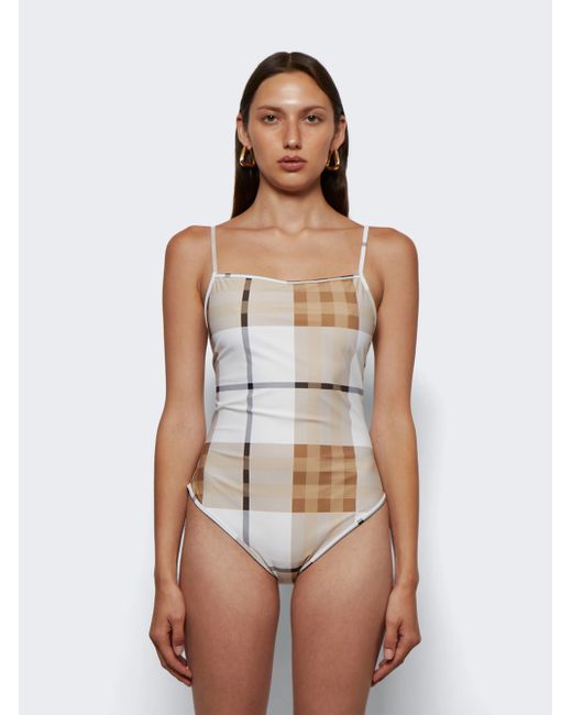 Burberry Macro Check Print Swimsuit