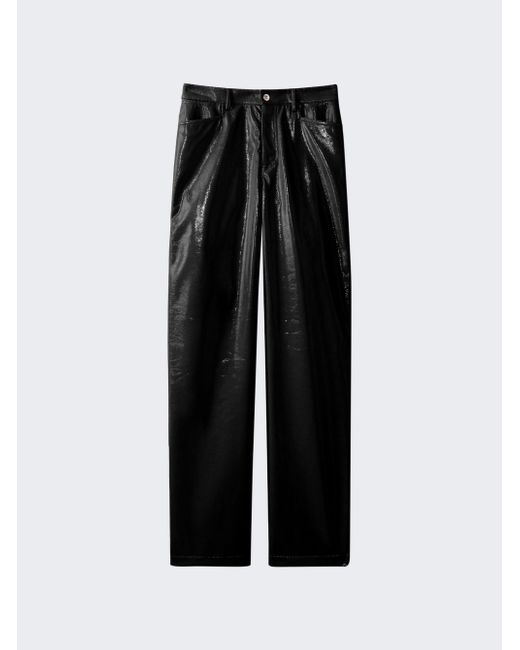 Proenza Schouler White Label Lacquered Canvas Straight Pants