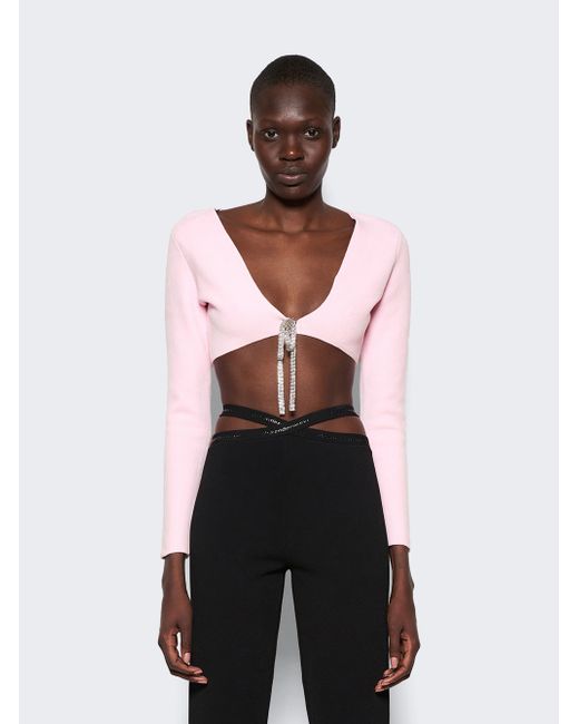 Alexander Wang V-neck Cropped Cardigan With Crystal Tie