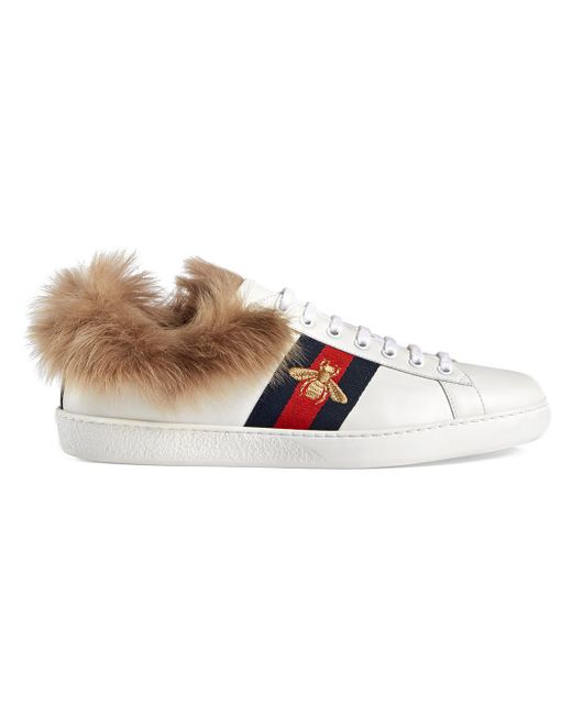 Gucci Ace Sneaker With Fur