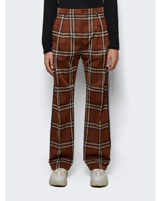 Burberry Side Stripe Check Jacquard Wide-leg Trousers