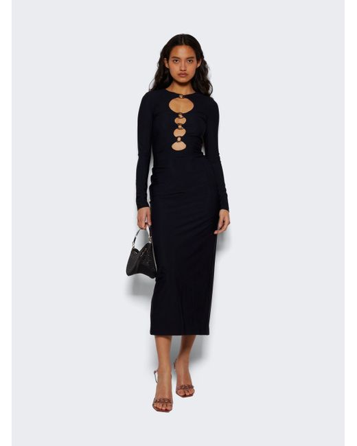 Burberry Chain-link Detail Cut-out Stretch Jersey Dress