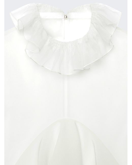 Givenchy Cropped Blouse With Ruffles