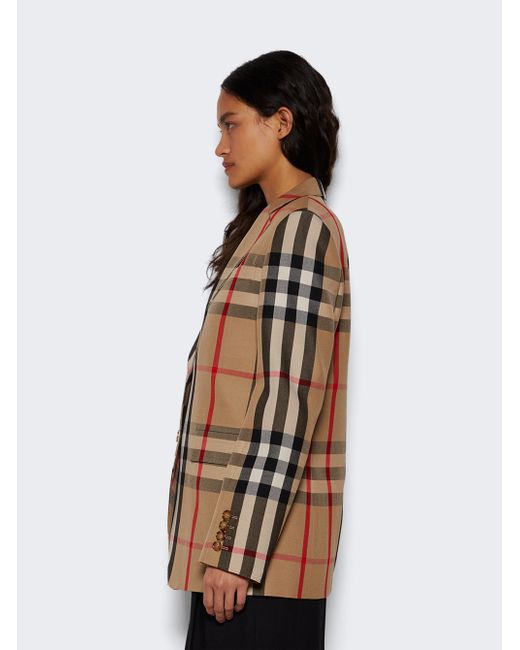 Burberry Check Wool Tailored Jacket