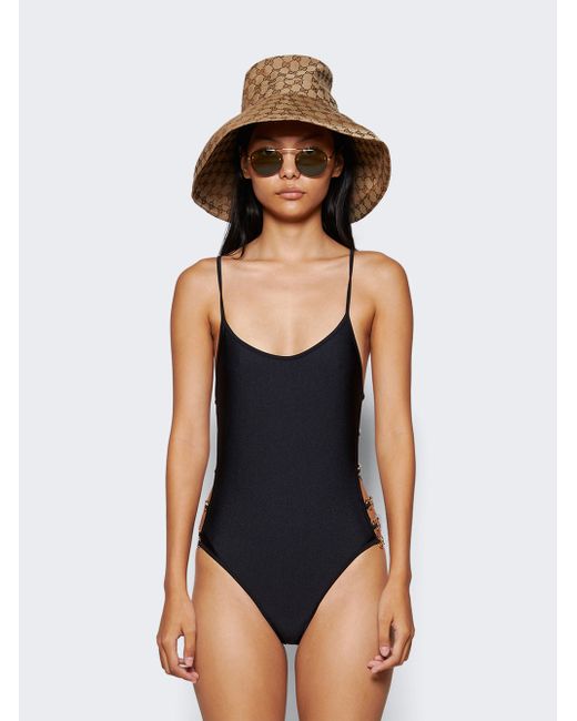 Gucci Sparkling Jersey Swimsuit With Horsebit