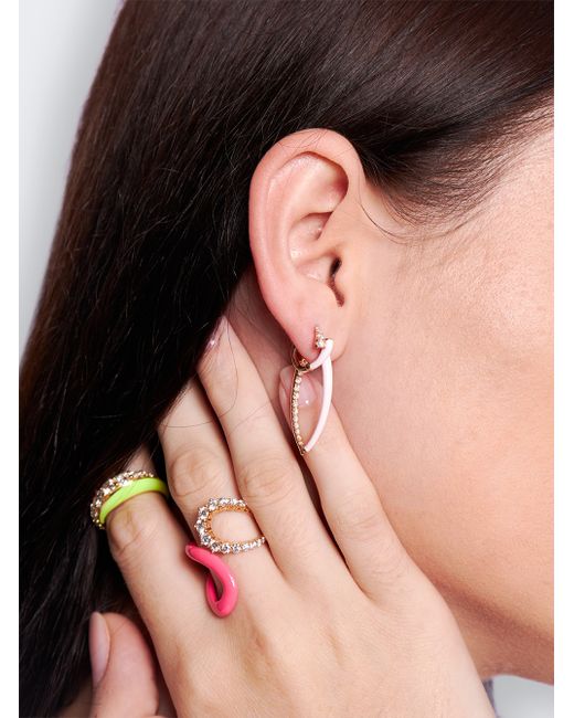 Melissa Kaye Cristina Enamel And Diamond Medium Earring