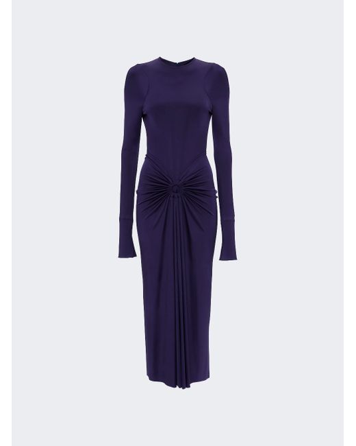 Victoria Beckham Gathered Long Sleeve Midi Dress