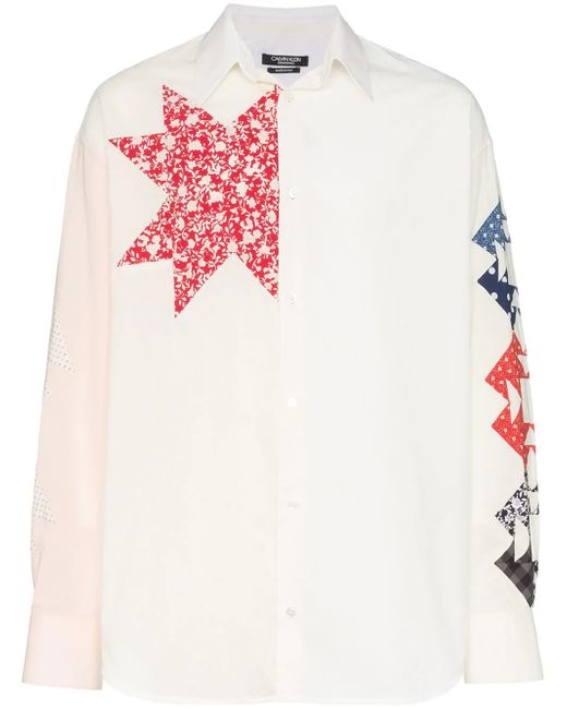 Calvin Klein 205W39Nyc Triangle Embroidered Cotton Shirt
