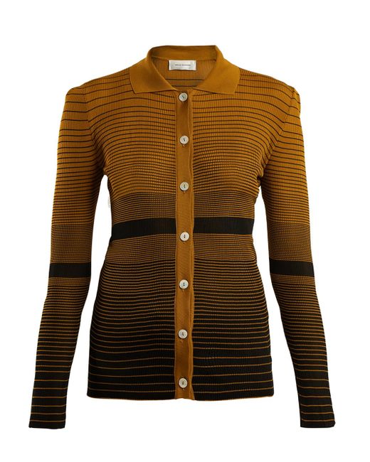 Wales Bonner Spread-collar Striped-jacquard Cardigan The Webster