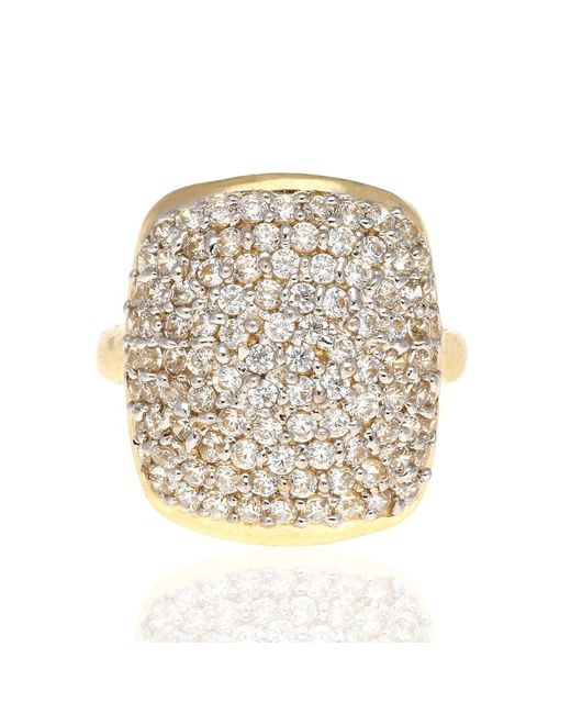 WJD Exclusives 10k Gold Simulated Diamond Micro Pave Signet Ring 8