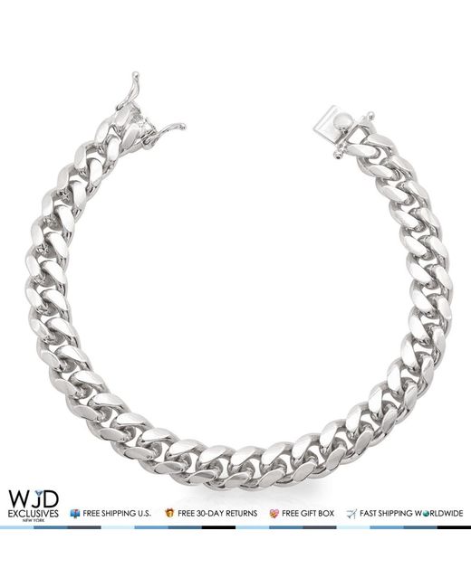 WJD Exclusives 925 Sterling 10mm Wide Miami Cuban Chain Bracelet 8.5
