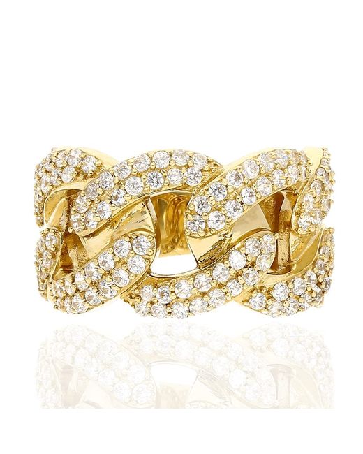 WJD Exclusives 14k Gold Simulated Diamond Cuban Ring 8