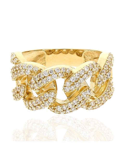 WJD Exclusives 1.60CTW Simulated Diamond 14k Gold Cuban Ring 9