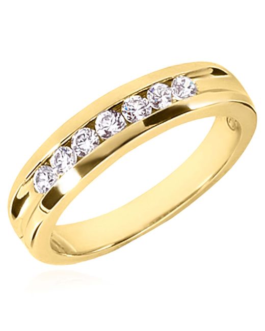 WJD Exclusives 0.50CTW Natural Diamonds 14K Gold 5mm Wedding Band Ring 7