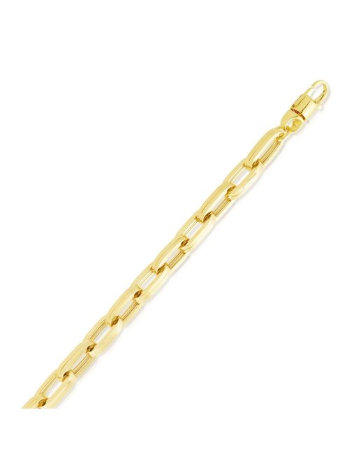 WJD Exclusives 14K Gold 7.5mm Hollow Paperclip Bracelet 8.5