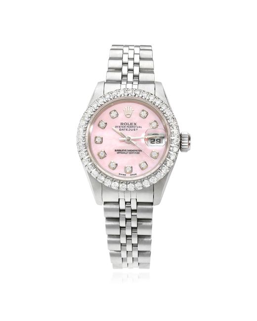 Rolex Datejust Custom MOP Natural Diamond Dial Bezel Band 26mm Watch