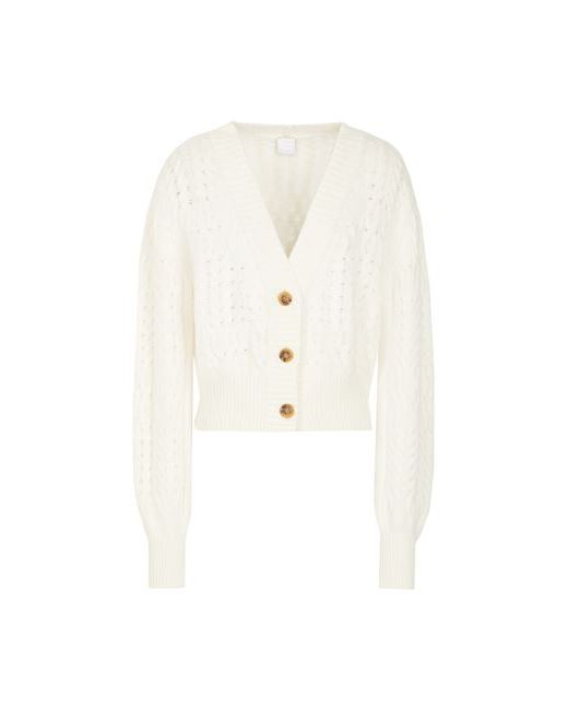 8 by YOOX Cable Knit Cropped Oversized Cardigan Ivory Lyocell Recycled polyamide wool cashmere