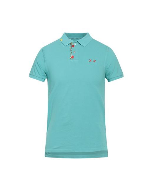 Project E Man Polo shirt Azure Cotton