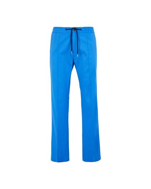 8 by YOOX Cotton Drawstring Wide Trousers Man Pants Azure Elastane