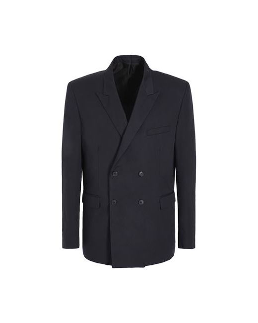 8 by YOOX Relaxed-fit Double-brested Blazer Man Suit jacket Midnight Polyester Cotton