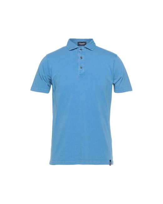 Drumohr Man Polo shirt Azure Cotton
