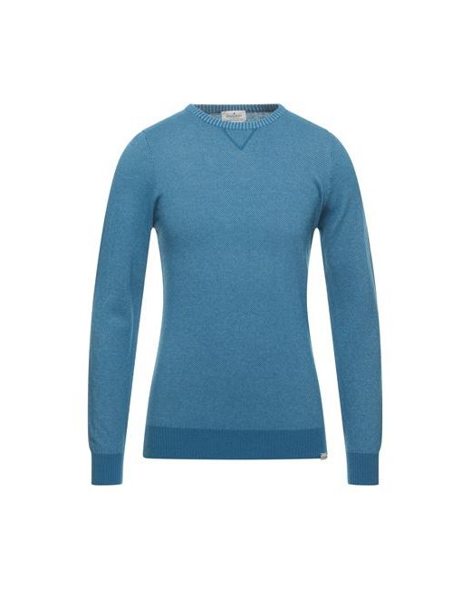 Brooksfield Man Sweater Azure Wool Cotton Polyamide