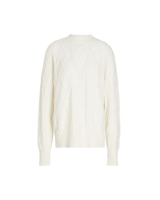 8 by YOOX 3d Jacquard Knit Crew-neck Sweater Ivory Lyocell Recycled polyamide wool cashmere